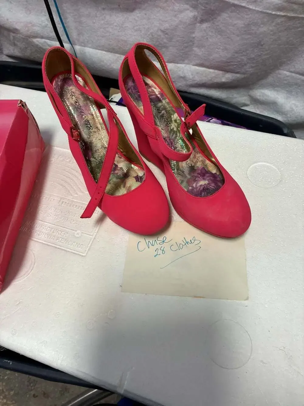 Mascotte MIA-3 Hot Pink Mary Jane Wedge Heels